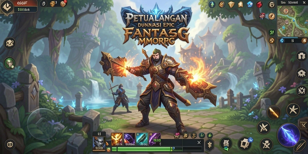 Tangkapan layar utama 666F menampilkan aksi gameplay seru dalam dunia MMORPG.