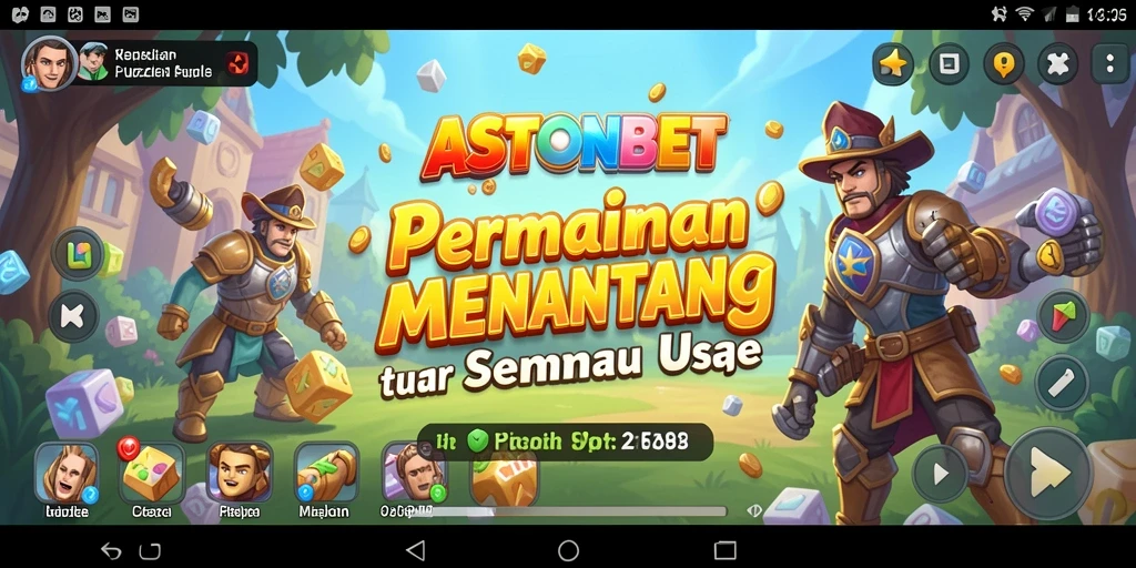 Tampilan gameplay ASTONBET dengan puzzle yang menantang dan desain menawan.