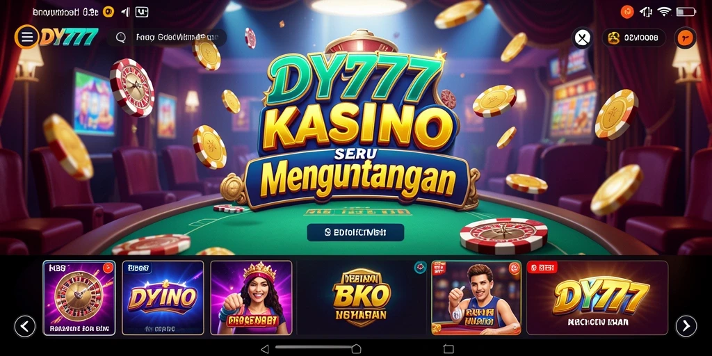 Tampilan utama gameplay DY777 dengan tema Kasino yang menarik.