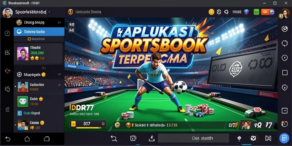 Screenshot utama IDR77 menampilkan antarmuka taruhan Sportsbook yang menarik.