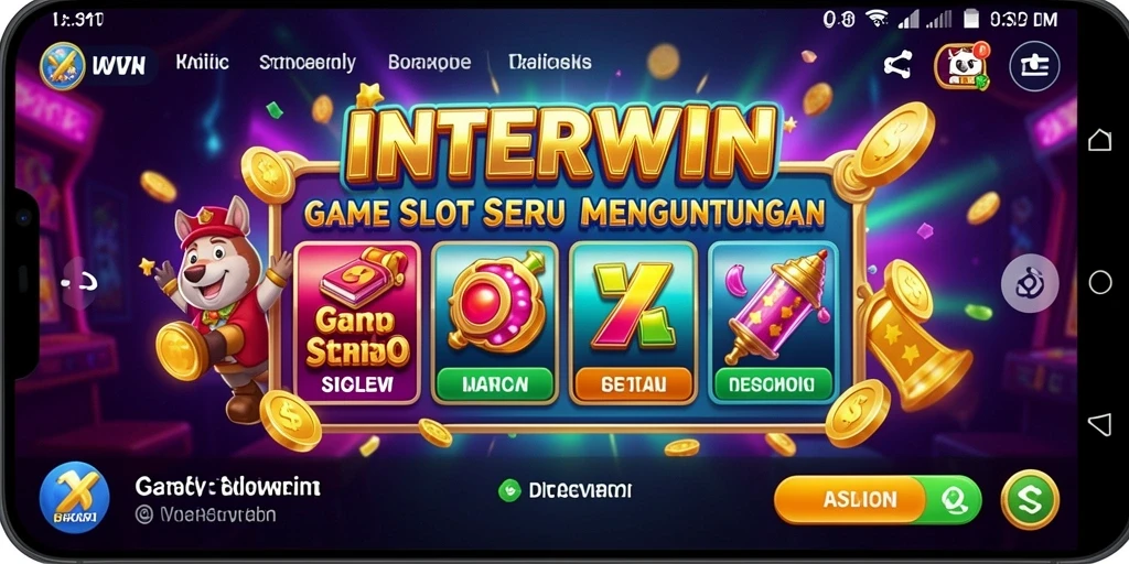 Tampilan gameplay INTERWIN yang mendebarkan saat bermain slot.