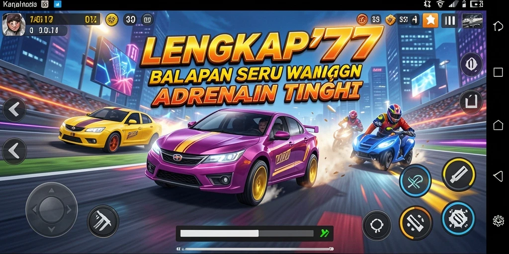 Tampilan grafik balapan dalam LENGKAP777 yang memukau.