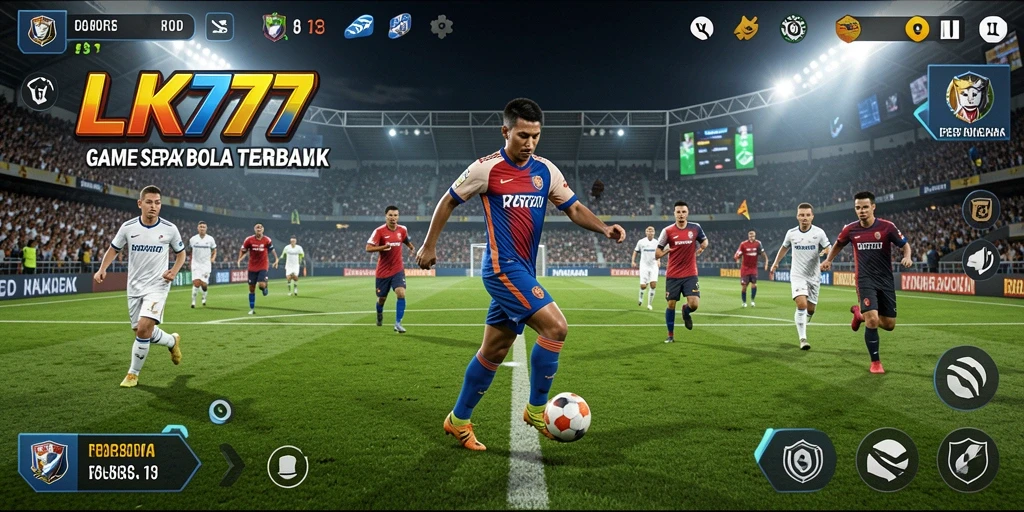 Tampilan gameplay menarik dari LK777 dengan aksi sepak bola yang seru.