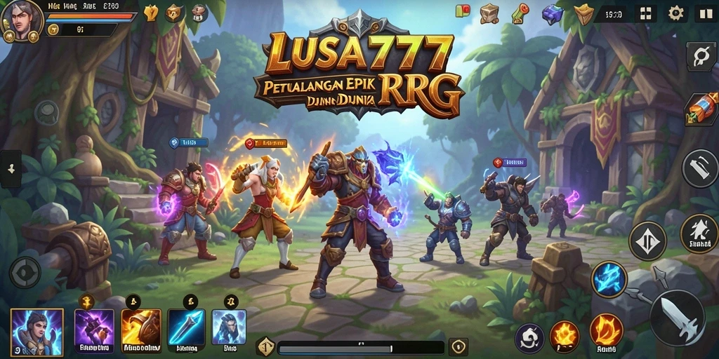 Screenshot gameplay LUSA777 menampilkan aksi pertarungan yang menegangkan dalam dunia RPG.