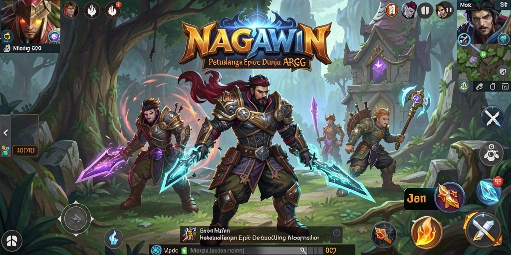Tampilan gameplay NAGAWIN yang menegangkan dan mendebarkan dalam dunia ARPG.