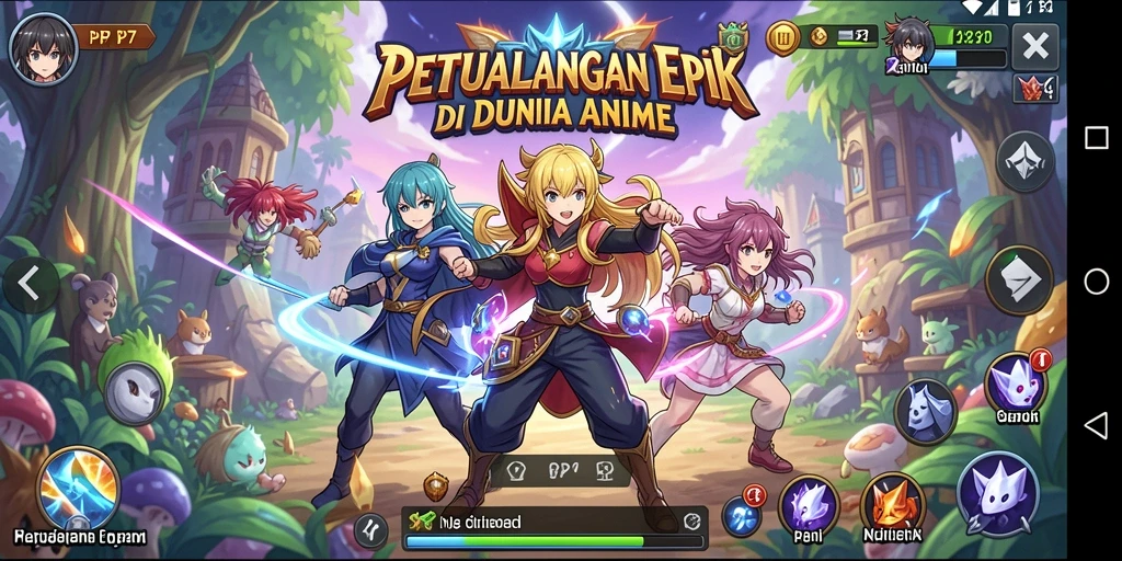 Screenshot menampilkan karakter anime dalam aksi bertarung.