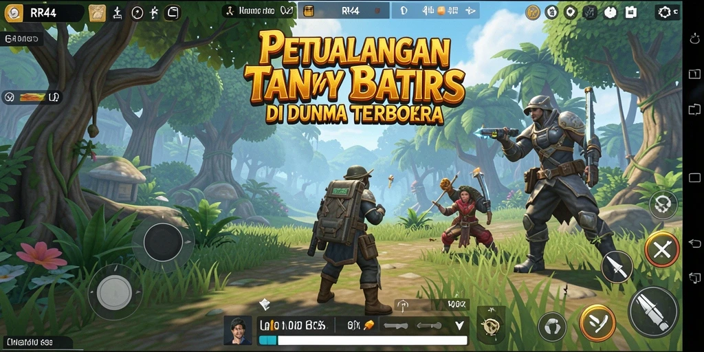 Screenshot gameplay <strong>RR44</strong> yang menampilkan eksplorasi dunia terbuka yang menawan.