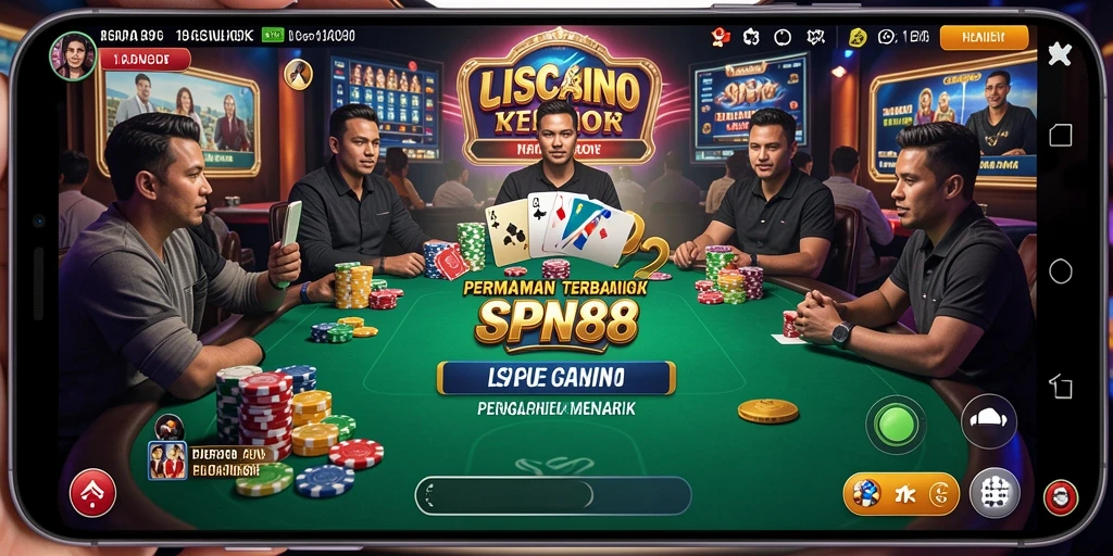 Tampilan gameplay SPN88 dengan dealer Live Casino yang menarik.