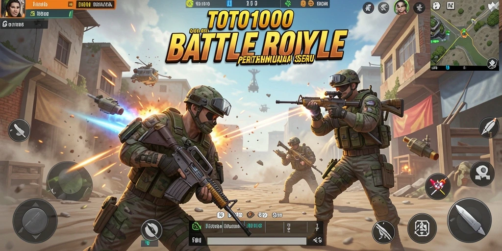 Tampilan gameplay seru dalam TOTO1000 saat pertempuran berlangsung.